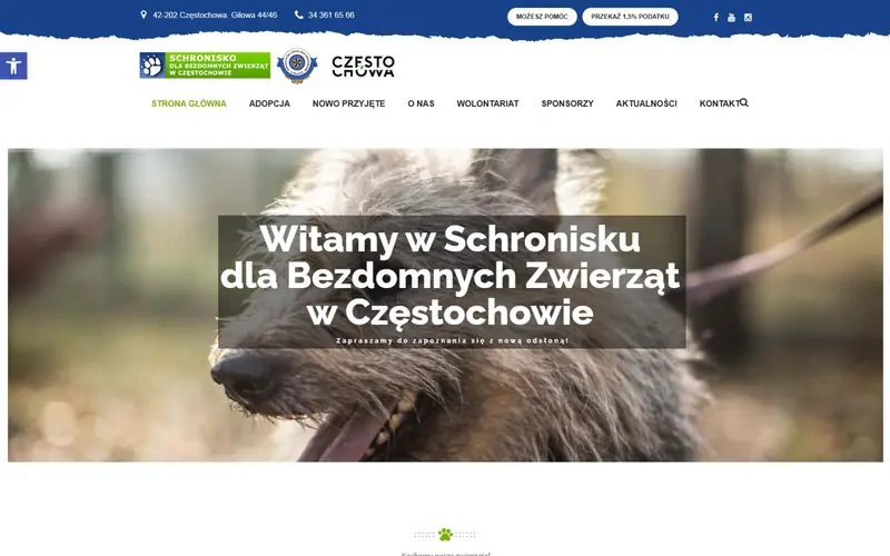 Strona firmy Towarzystwo Opieki nad Zwierzętami w Polsce Oddział w Częstochowie
